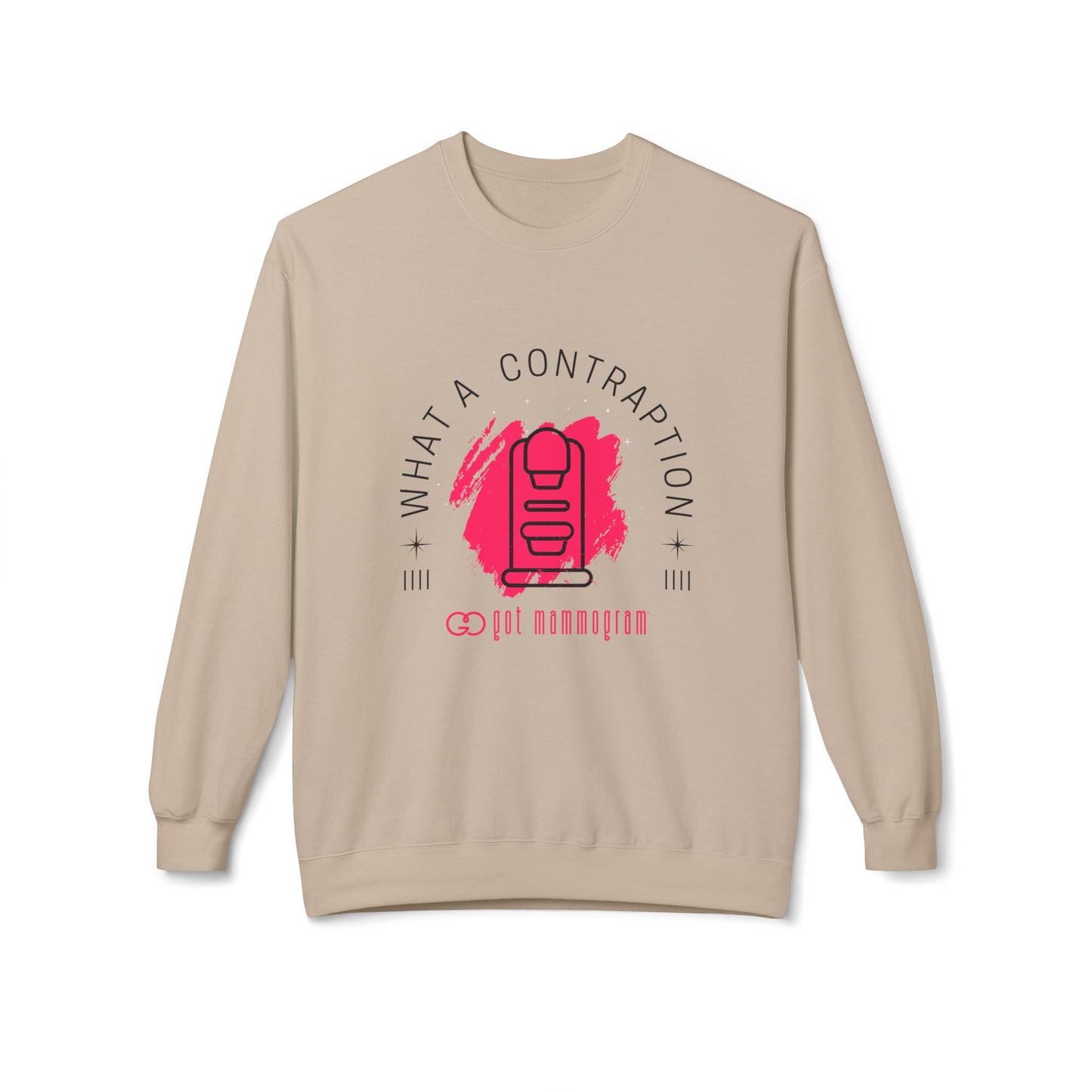 What A Contraption Mammogram Sweatshirt - Breast Cancer Awareness - Black Font