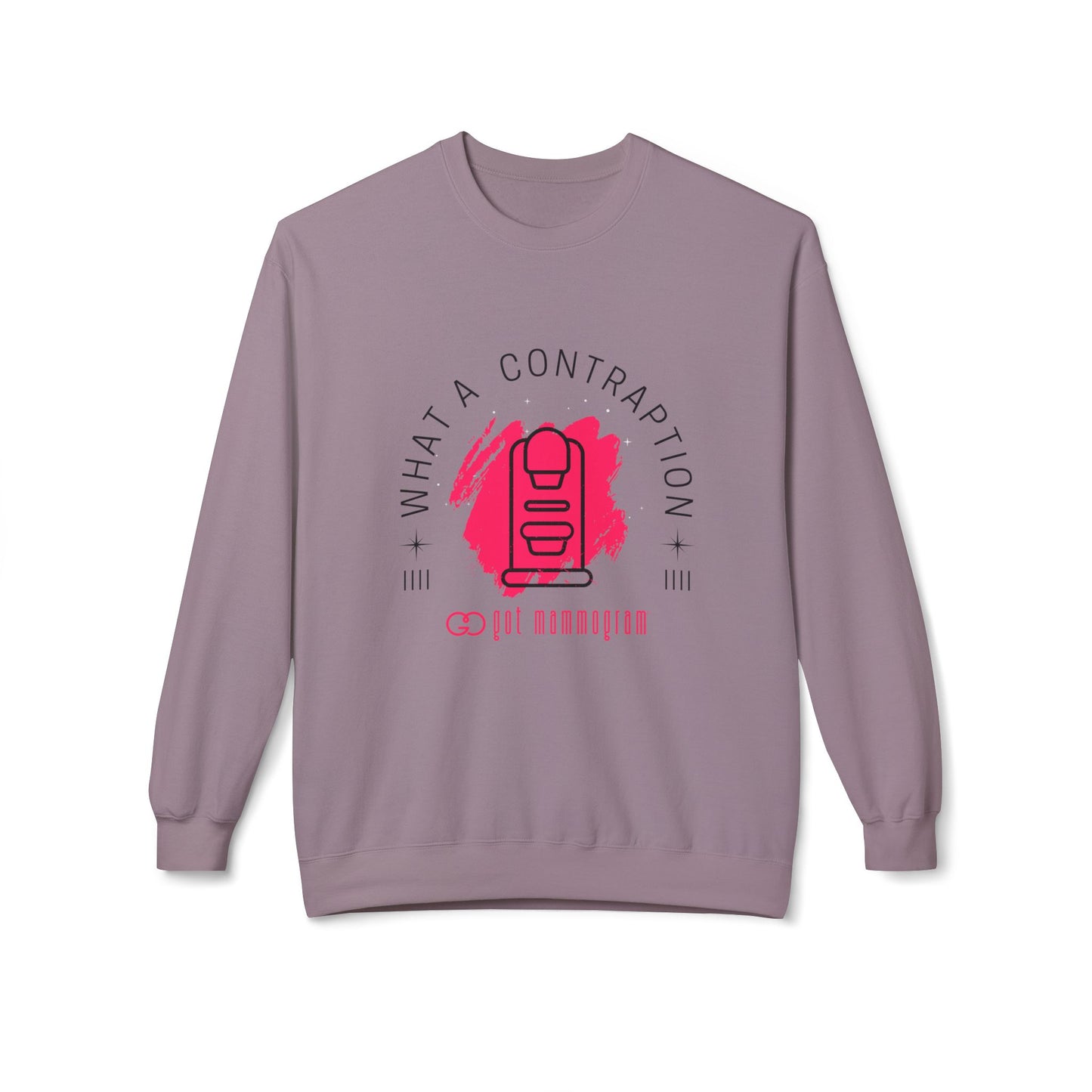 What A Contraption Mammogram Sweatshirt - Breast Cancer Awareness - Black Font
