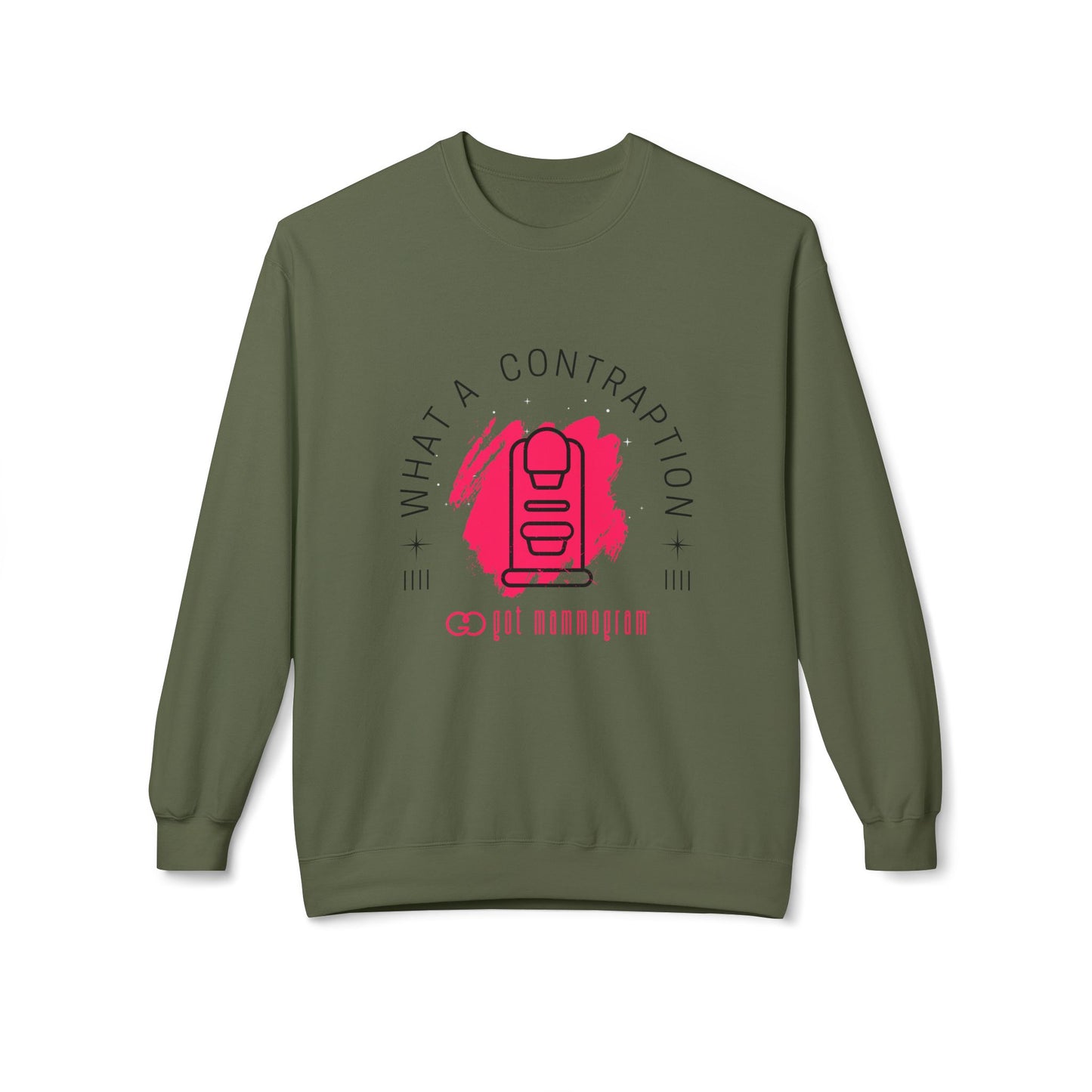 What A Contraption Mammogram Sweatshirt - Breast Cancer Awareness - Black Font