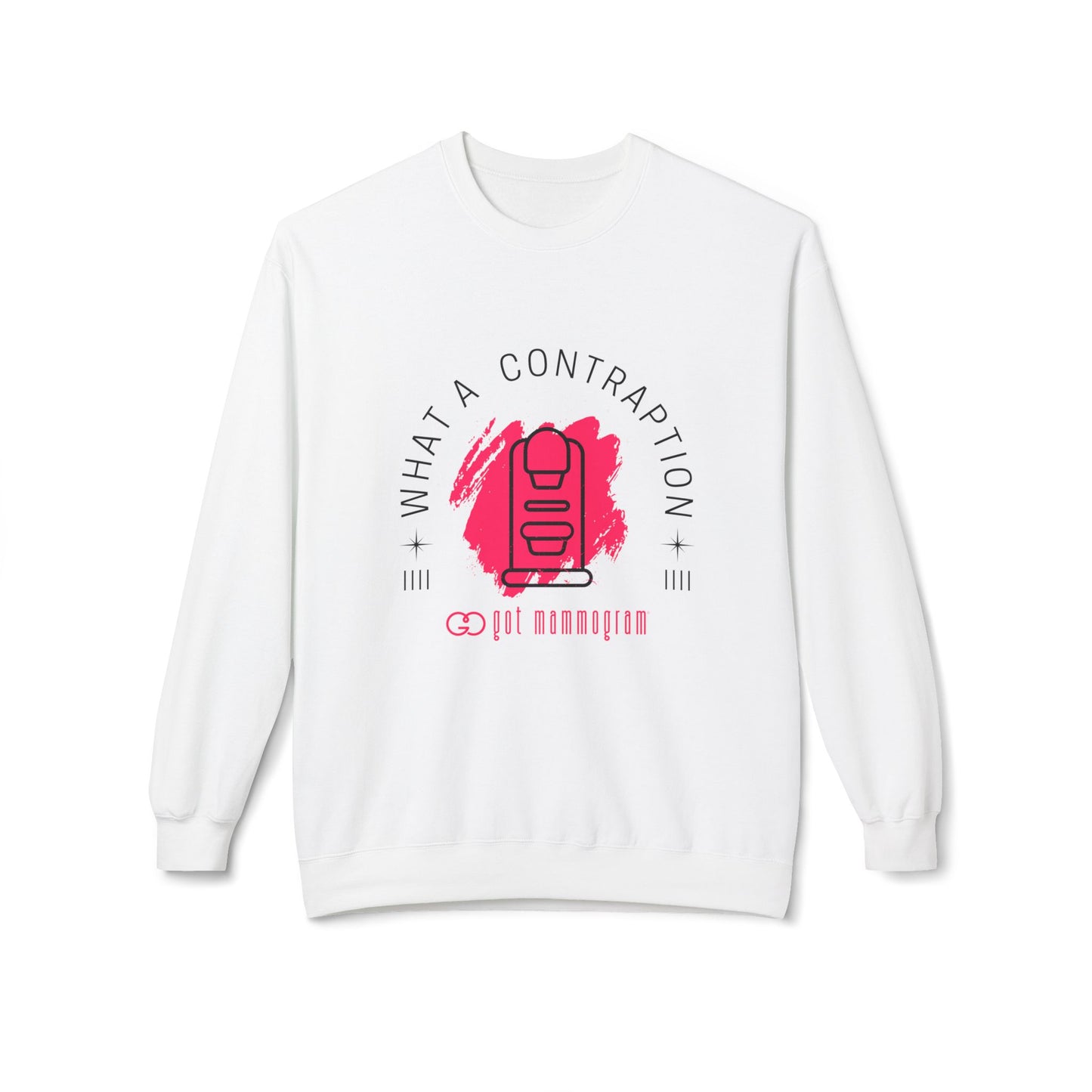 What A Contraption Mammogram Sweatshirt - Breast Cancer Awareness - Black Font