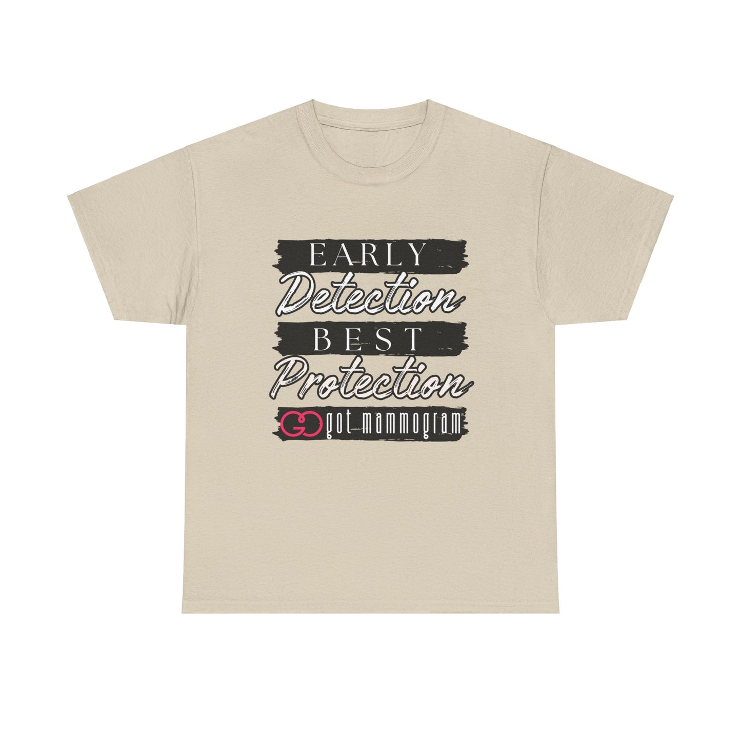 Early Detection Best Protection Mammogram Heavy Cotton T-Shirt - Breast Cancer Awareness