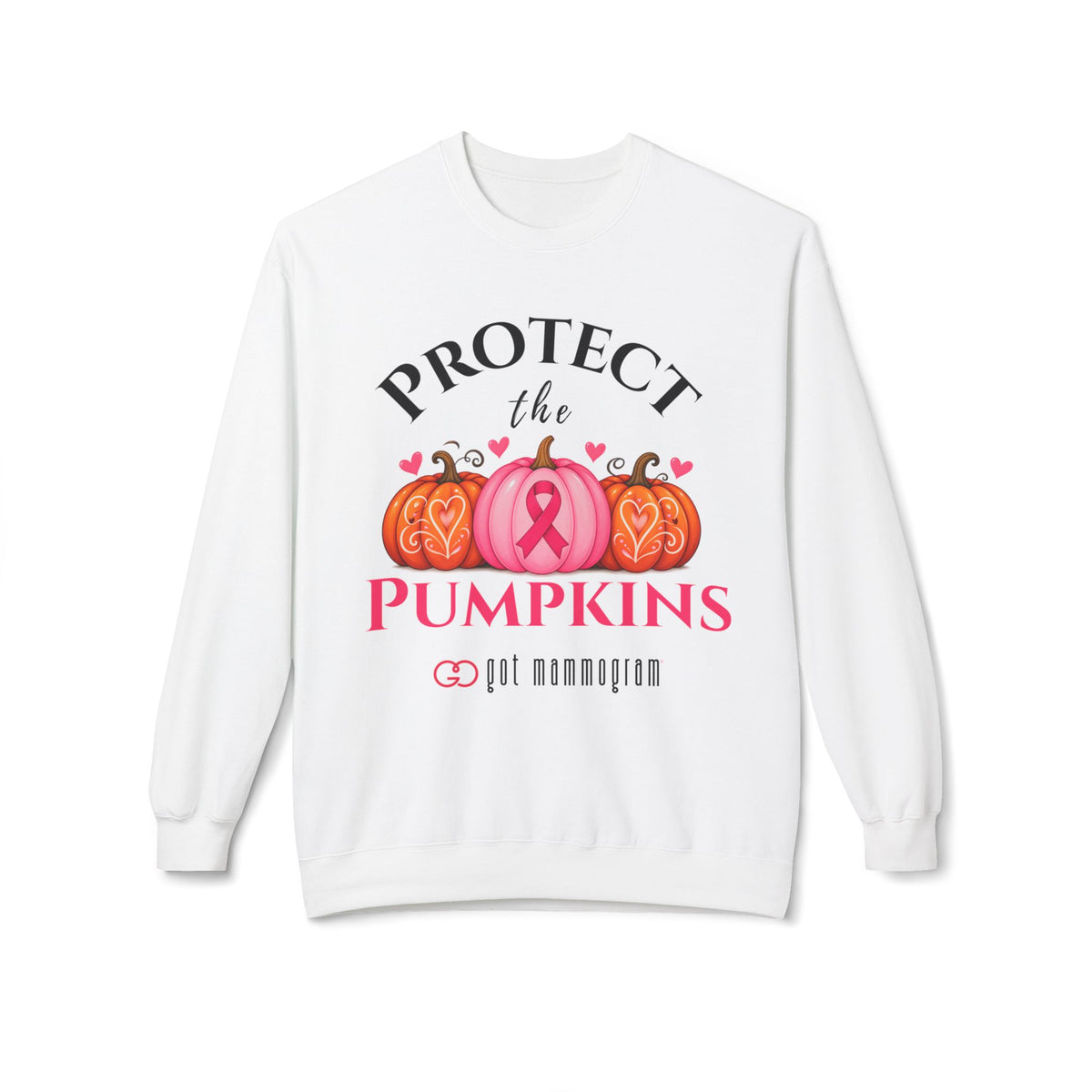 Pink Ribbon Pumpkin Trio Mammogram Sweatshirt - Breast Cancer Awareness