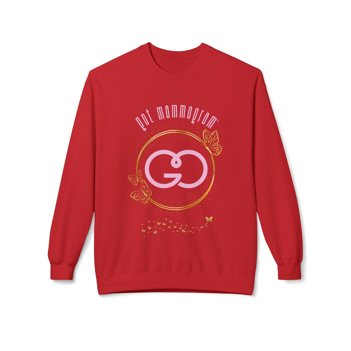 Glitter and Gold Butterfly Mammogram Sweatshirt - Breast Cancer Awareness