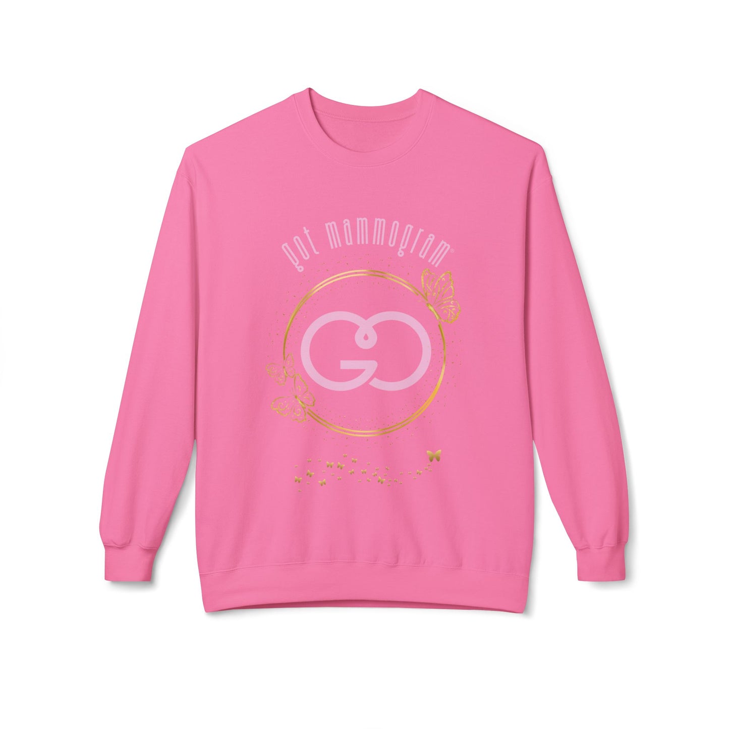Glitter and Gold Butterfly Mammogram Sweatshirt - Breast Cancer Awareness