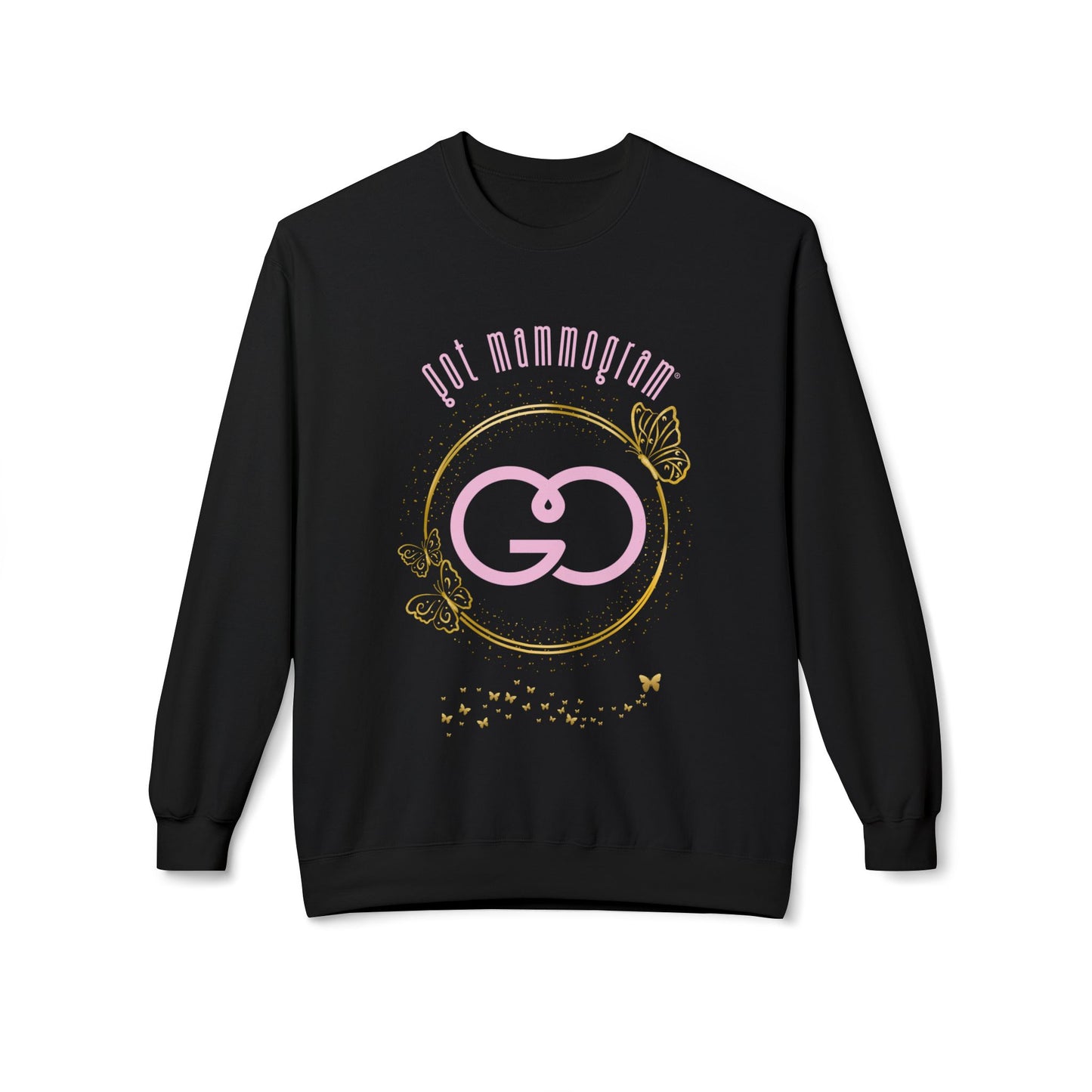 Glitter and Gold Butterfly Mammogram Sweatshirt - Breast Cancer Awareness